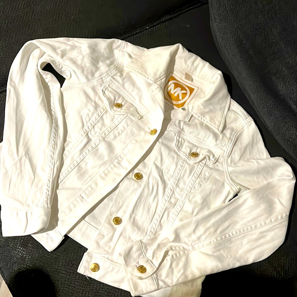 Michael Kors White Jean Jacket, Woman’s size small.